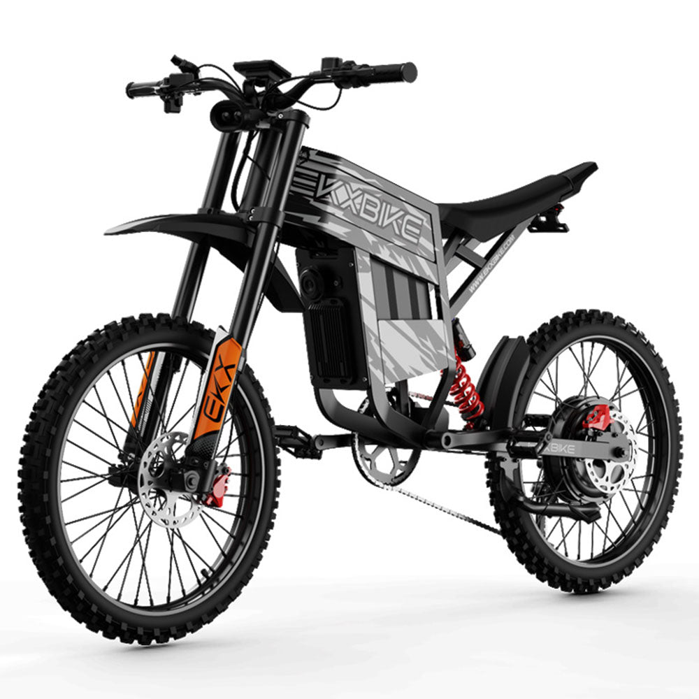 EKXBIKE TX1 Electric Dirt Bike for Adults, 3000W Electric Motorcycle 60V 30AH Removable Battery Off-Road Ebike, 45MPH 45° Climb Full Suspension 19" All-Terrain Mountain Electric Bike