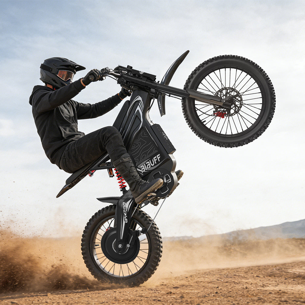 Readygo | BIBUFF GT600 72V30AH Electric Dirt Bike 7500W Peak Power 80KM/H (50MPH) Max Speed Full Suspension Off-Road E-Bike for Adults/Teens
