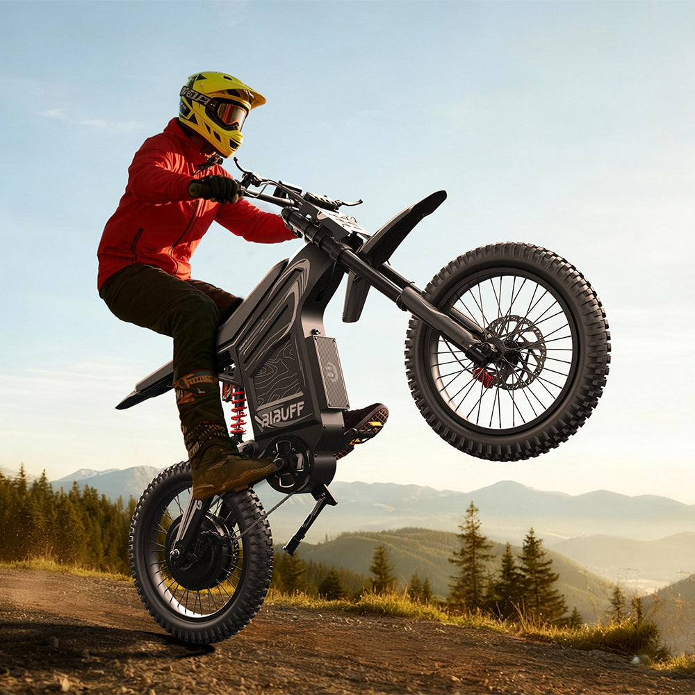 Readygo | BIBUFF GT600 72V30AH Electric Dirt Bike 7500W Peak Power 80KM/H (50MPH) Max Speed Full Suspension Off-Road E-Bike for Adults/Teens