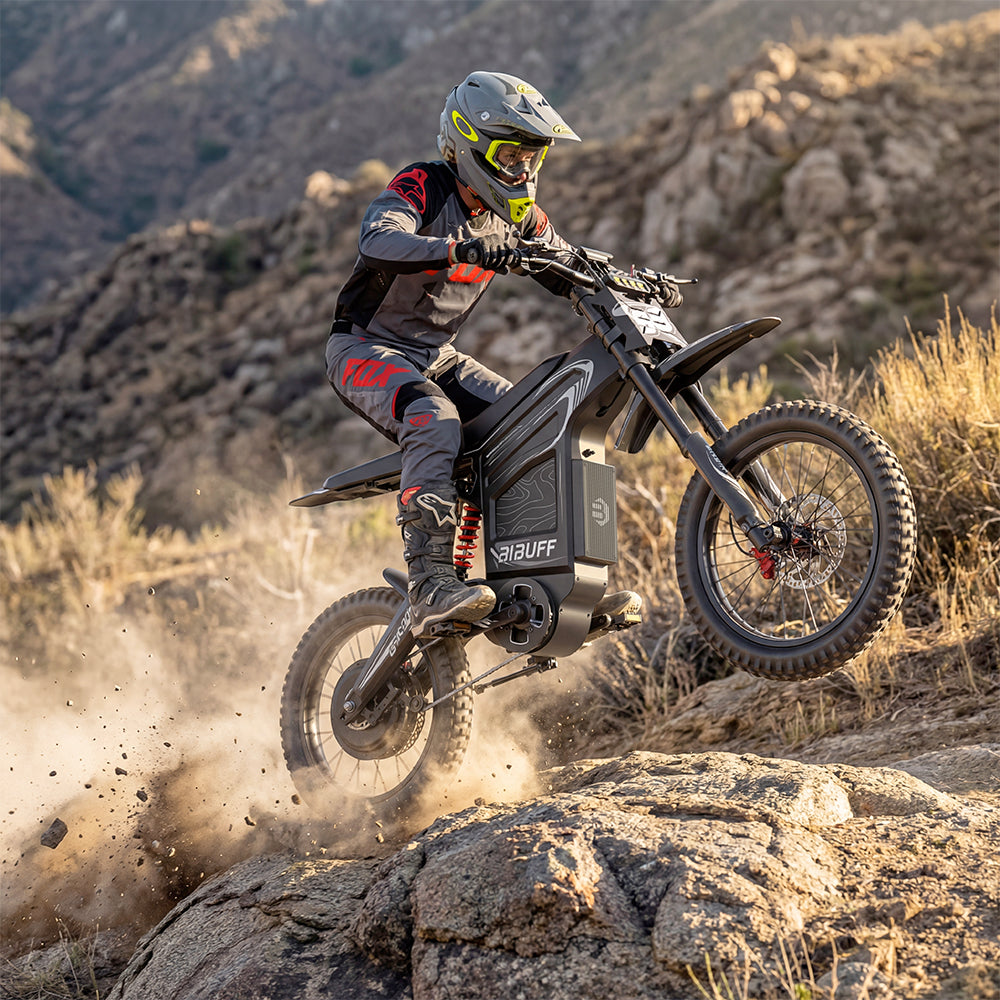 Readygo | BIBUFF GT600 72V30AH Electric Dirt Bike 7500W Peak Power 80KM/H (50MPH) Max Speed Full Suspension Off-Road E-Bike for Adults/Teens