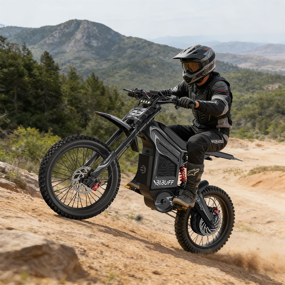Readygo | BIBUFF GT600 72V30AH Electric Dirt Bike 7500W Peak Power 80KM/H (50MPH) Max Speed Full Suspension Off-Road E-Bike for Adults/Teens